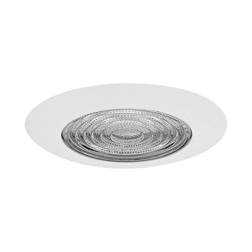 6 in. White Recessed Plastic Shower Trim with Glass Fresnel Lens