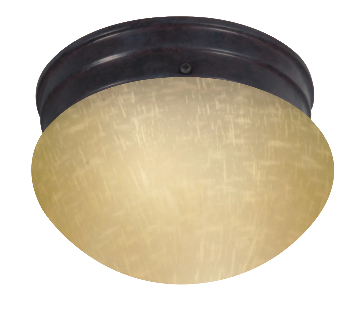 6" Mushroom Mahogany Bronze Champagne Linen Glass Incandescent
