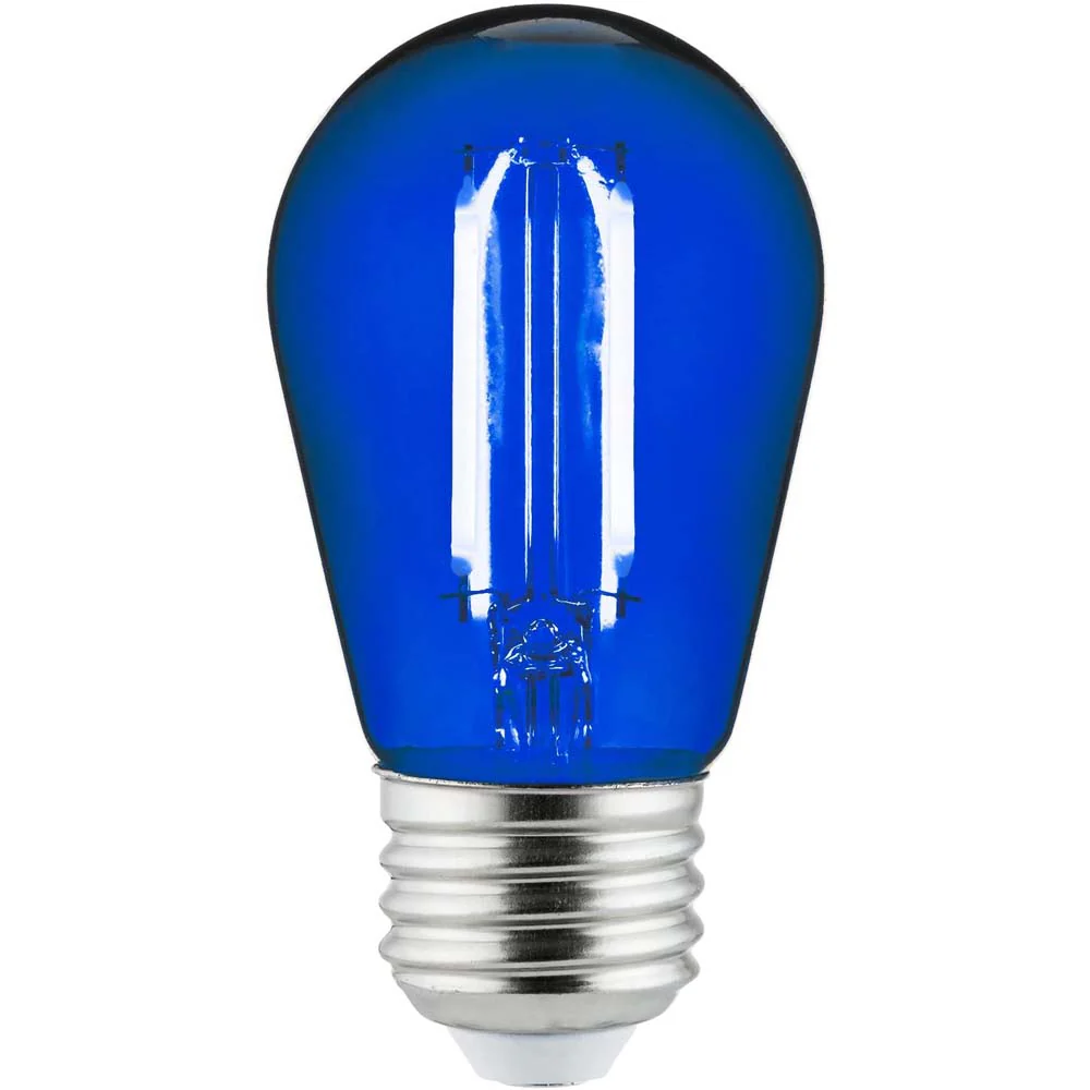 6Pk - 2 watts Blue LED Filament S14 Sign Clear Dimmable Light Bulb - Image 2