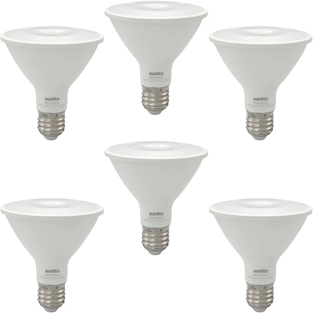 6Pk - 9w Short Neck LED PAR30 E26 Base 3000K Reflector Bulb - 75w equiv