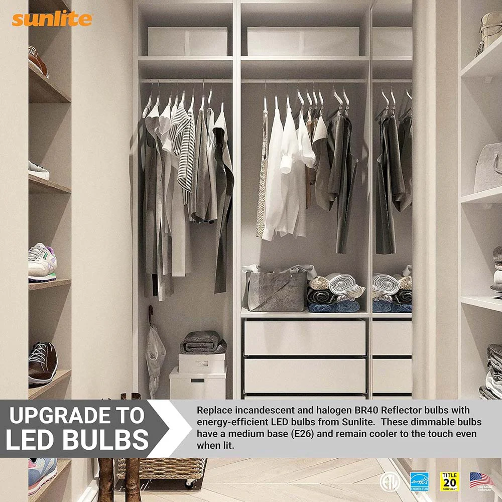 Sunlite 13w LED BR40 Reflector E26 Base Dimmable 4000K Bulb - 85w Equiv - Image 5