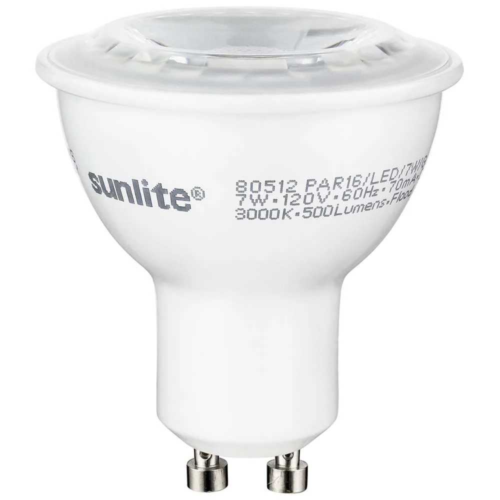 6Pk - Sunlite 7w LED MR16 120V GU10 Base 3000K Bulb - 50W Equiv
