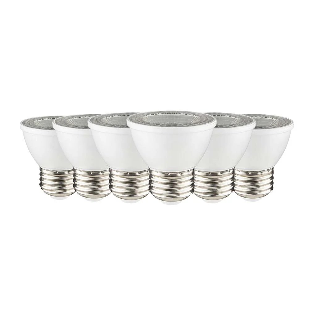 6Pk - Sunlite 7w LED PAR16 Short Neck E26 Base 5000K Bulb - 50W Equiv