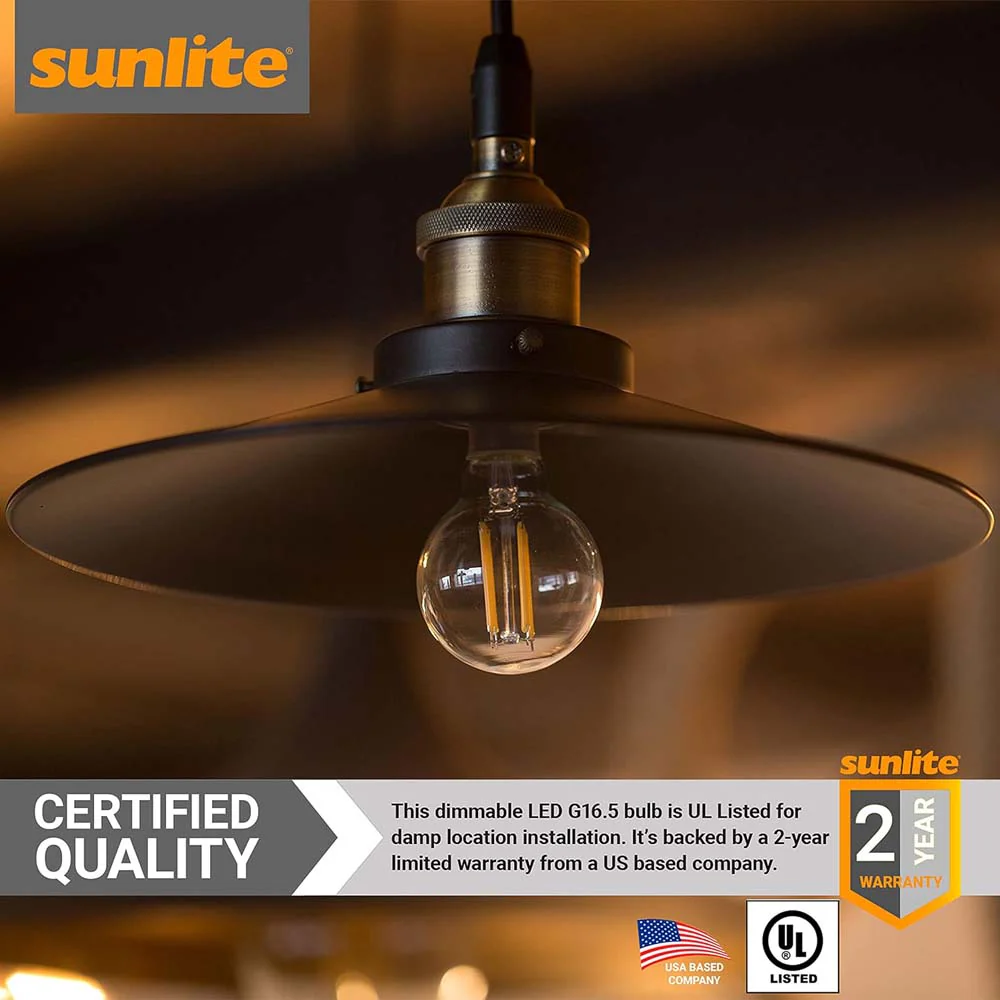 6Pk - Sunlite LED 2.5w G16.5 Globe E12 Base 5000K Bulb - 25W Equiv - Image 4