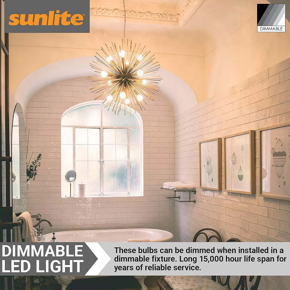 6Pk - Sunlite LED 2.5w G16.5 Globe E12 Base 5000K Bulb - 25W Equiv - Image 5
