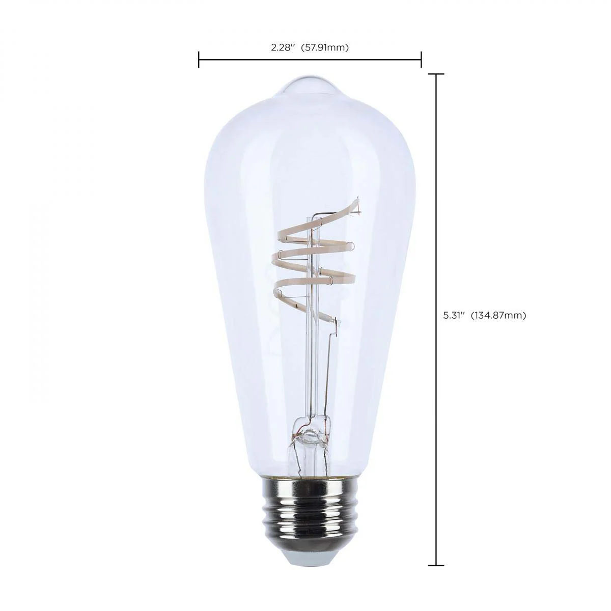 6w ST19 LED Reminiscent Flex Gray Coil Filament E26 Base 2700K CCT Clear 120v - Image 6