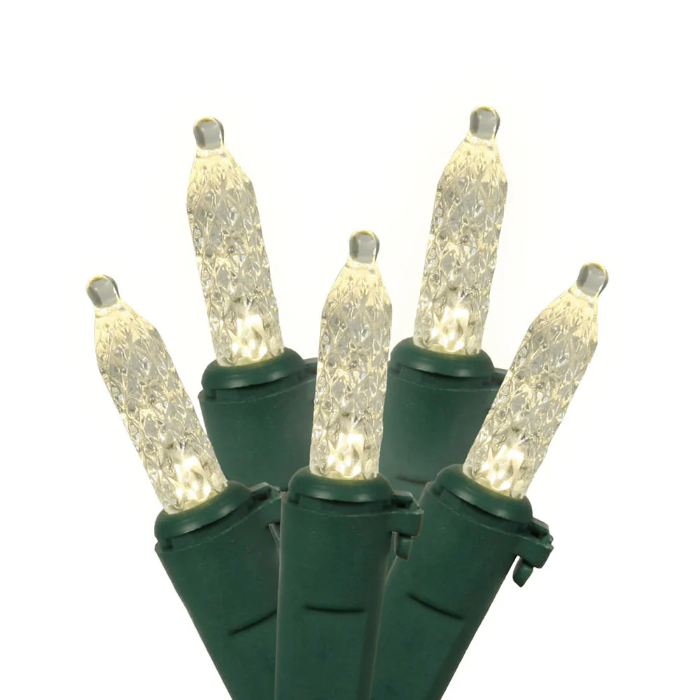 70 Warm White LED Lights / Green Wire 9Ft. Icicle Christmas Light Set