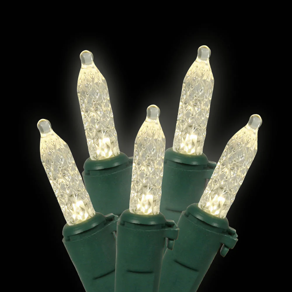 70 Warm White LED Lights / Green Wire 9Ft. Icicle Christmas Light Set - Image 2