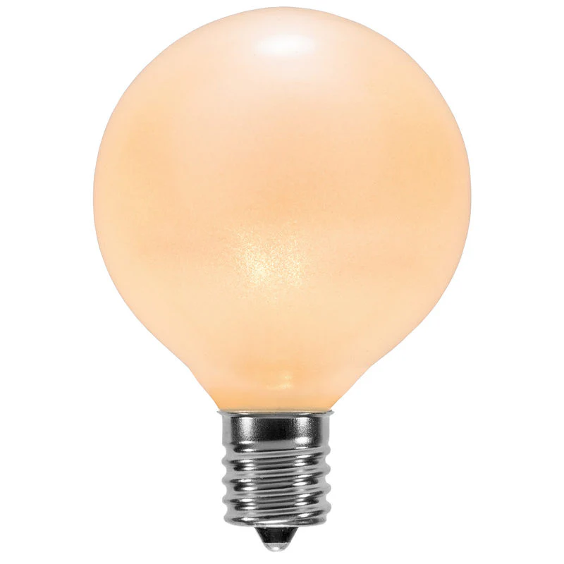 25 bulbs 7W G50 Transparent Pearl White E17 Intermediate Triple Dip Globe Light
