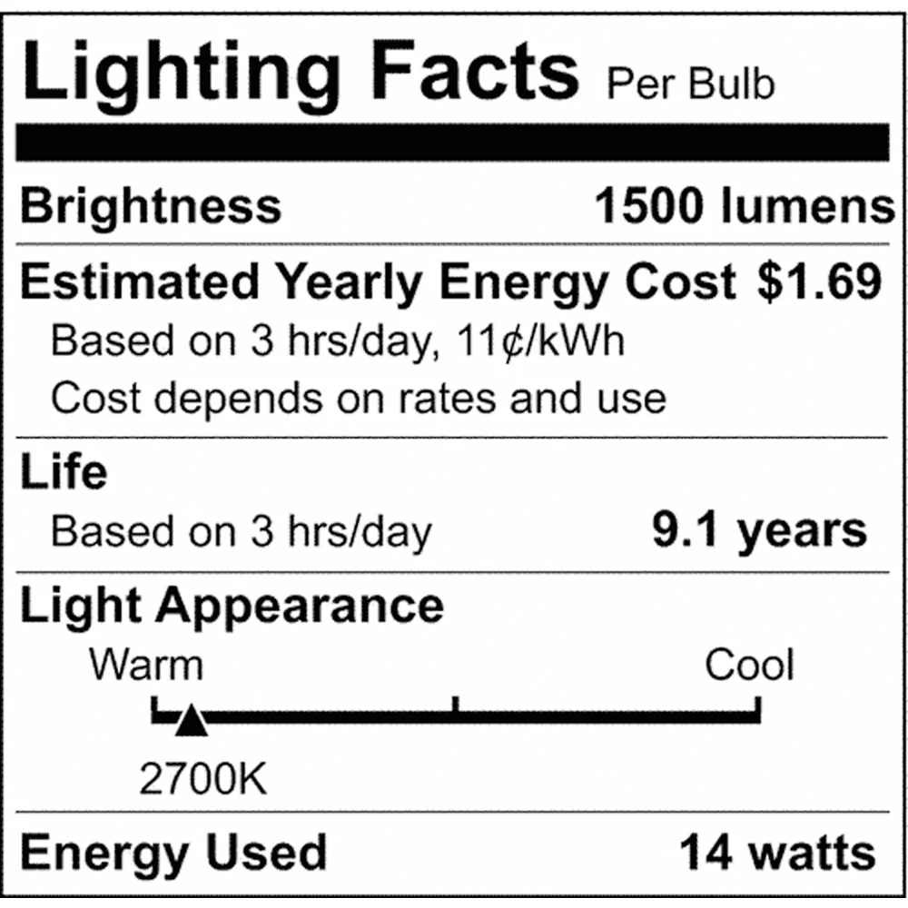 8Pk - 14W A19 LED 2700K Non-Dimmable E26 Medium base - 100w equiv - Image 6