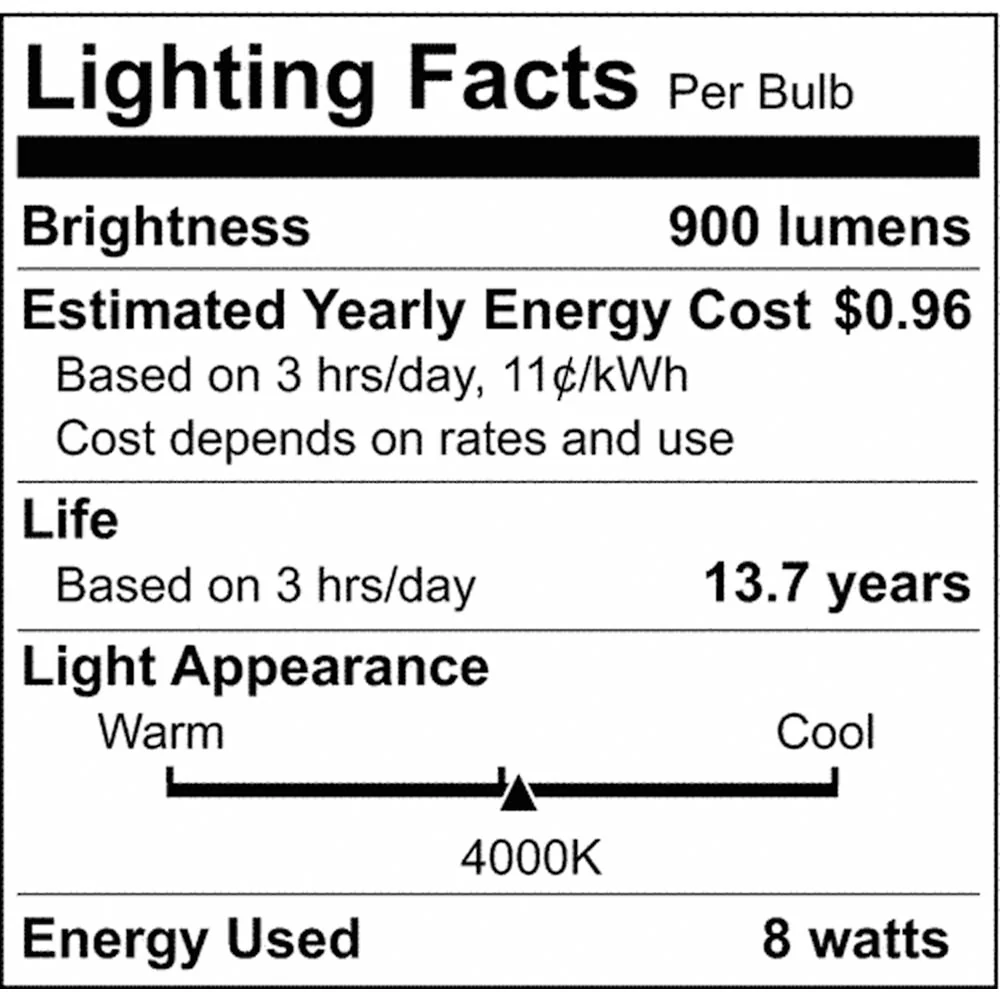 8W 120v T10 LED Frosted E26 4000K High Lumen Tubular Bulb Carded - 60w equiv - Image 5
