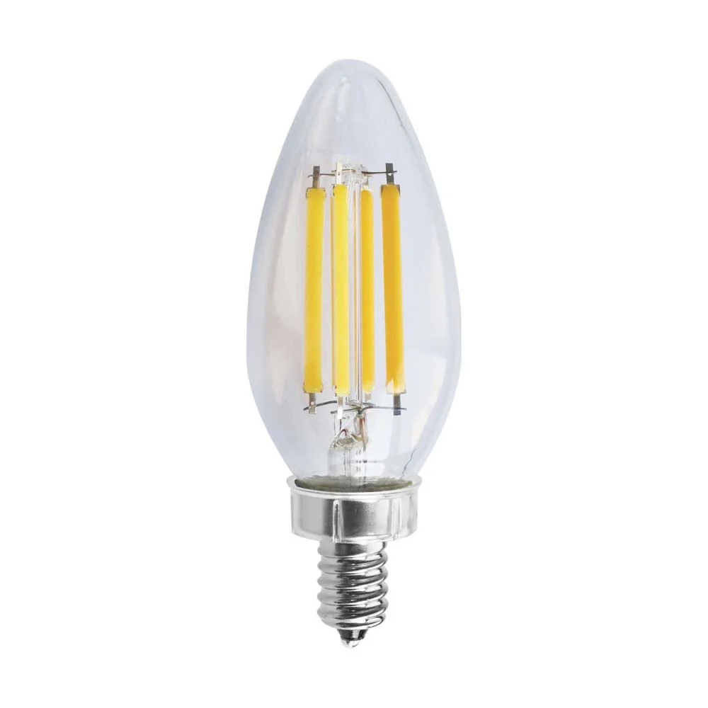 8W C11 LED Clear Candelabra base 3000K