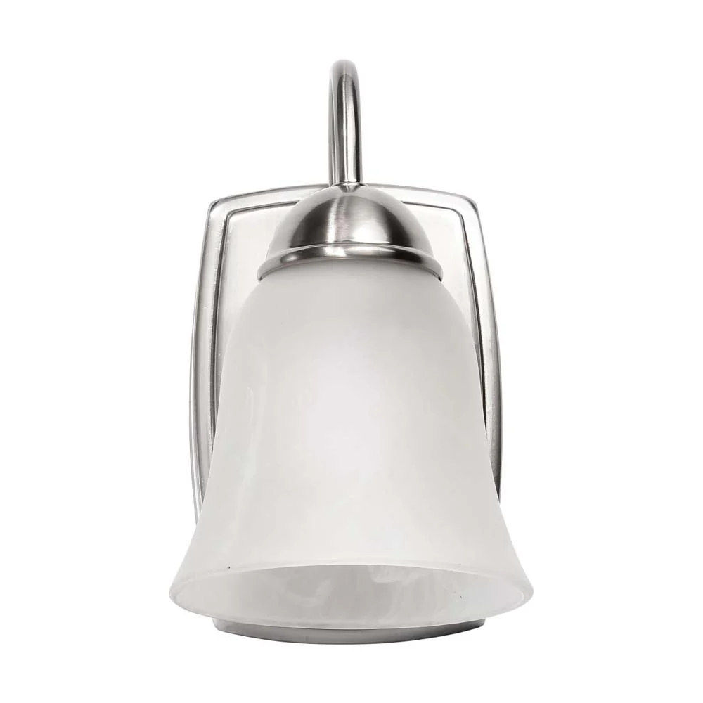 8w LED Vanity Fixture 3000K Brushed Nickel w/ Alabaster Glass