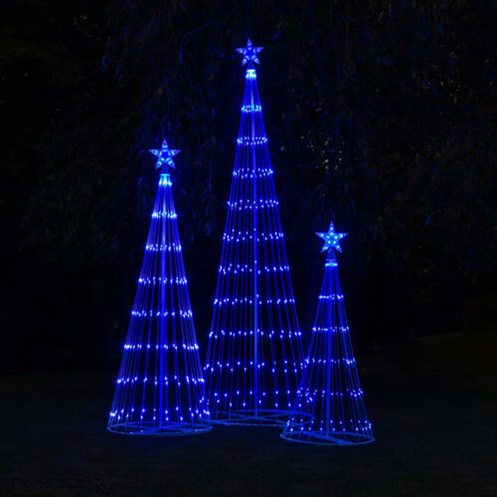 9-ft. Blue LED Animated Outdoor Lightshow Christmas Tree - Image 4