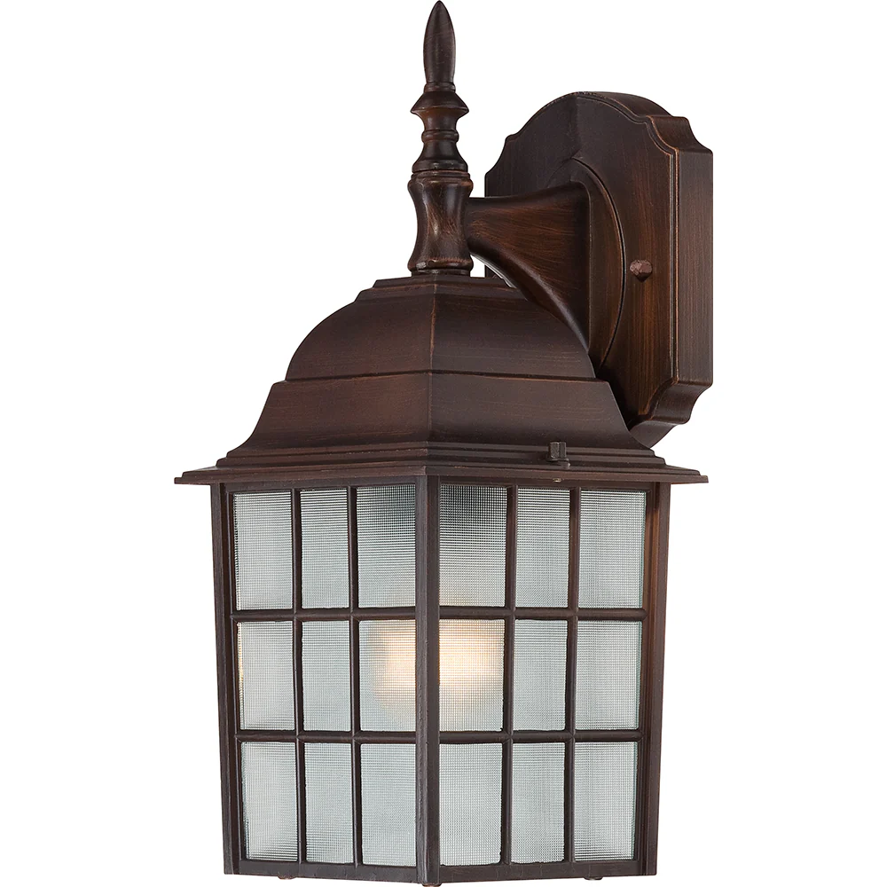 Nuvo Adams 1-Light 14" Wall Light w/ Frosted Glass in Rustic Bronze Finish