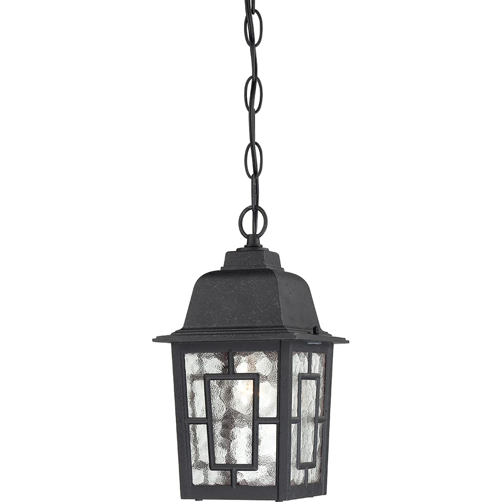 Nuvo Banyan 1-Light 11" Hanging Light w/ Clear water Glass in Textured Black