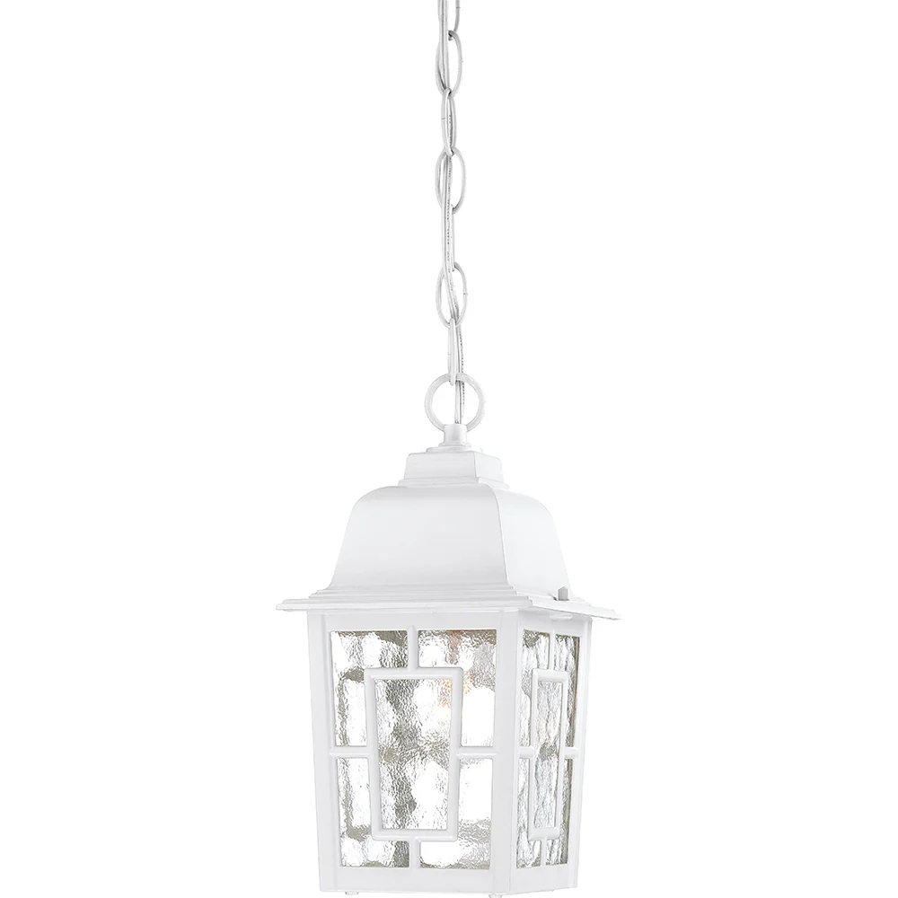 Nuvo Banyan 1-Light 11" Hanging Light w/ Clear water Glass in White Finish