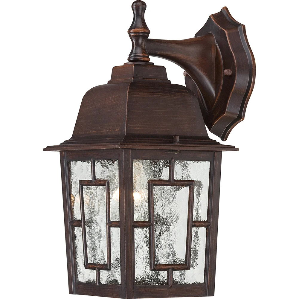 Nuvo Banyan 1-Light 12" Wall Light w/ Clear water Glass in Rustic Bronze