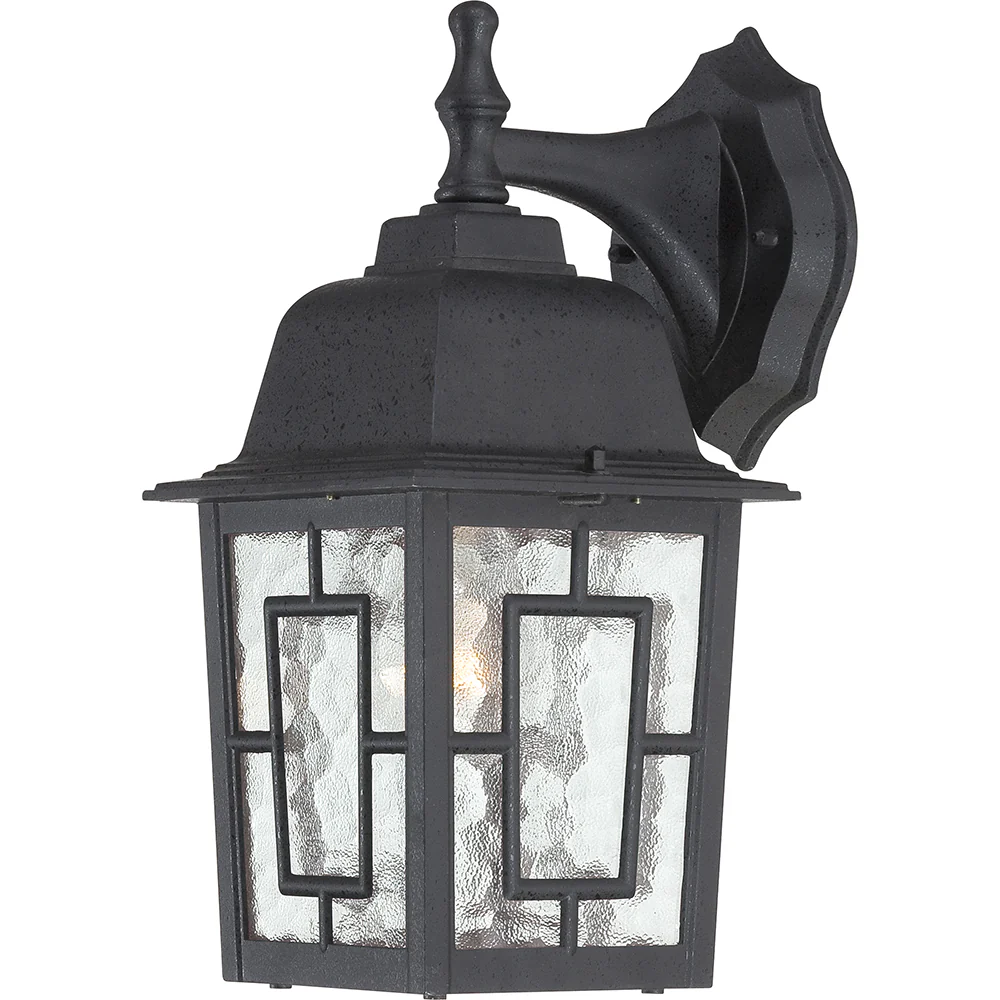Nuvo Banyan 1-Light 12" Wall Light w/ Clear water Glass in Textured Black