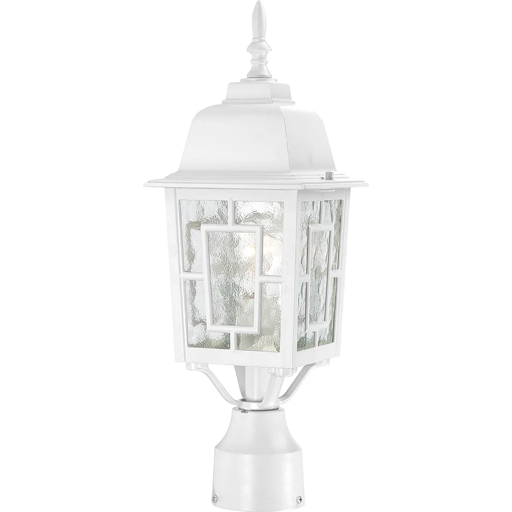 Nuvo Banyan 1-Light 17" Post Light w/ Clear water Glass in White Finish