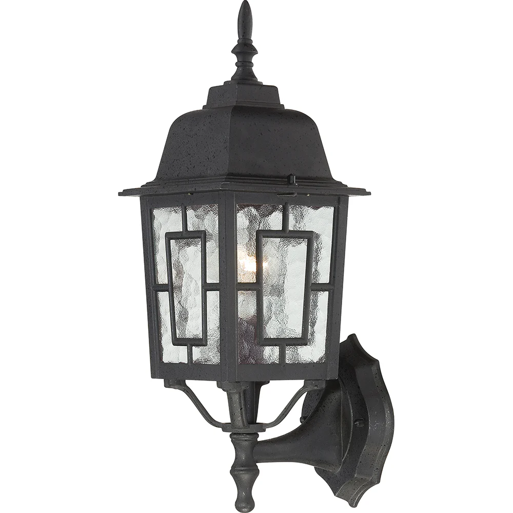 Nuvo Banyan 1-Light 17" Wall Light w/ Clear water Glass in Textured Black