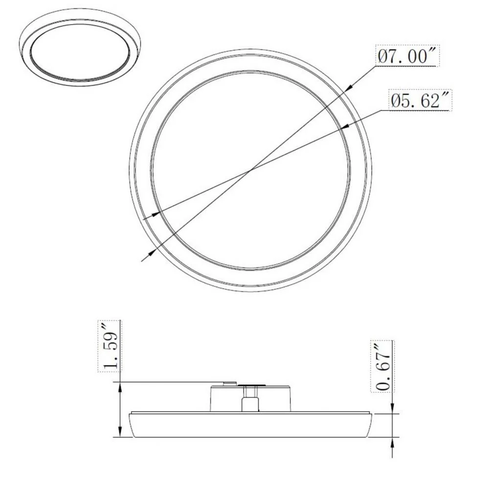 11w 7in. Round LED Flush Mount CCT Selectable with Black Finish - Image 5