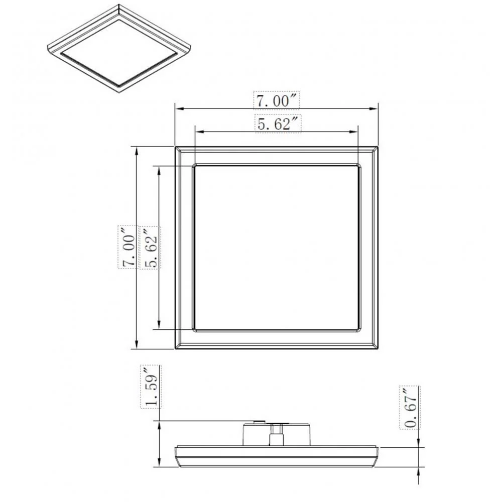 11w 7in. Square LED Flush Mount CCT Selectable with White Finish - Image 5