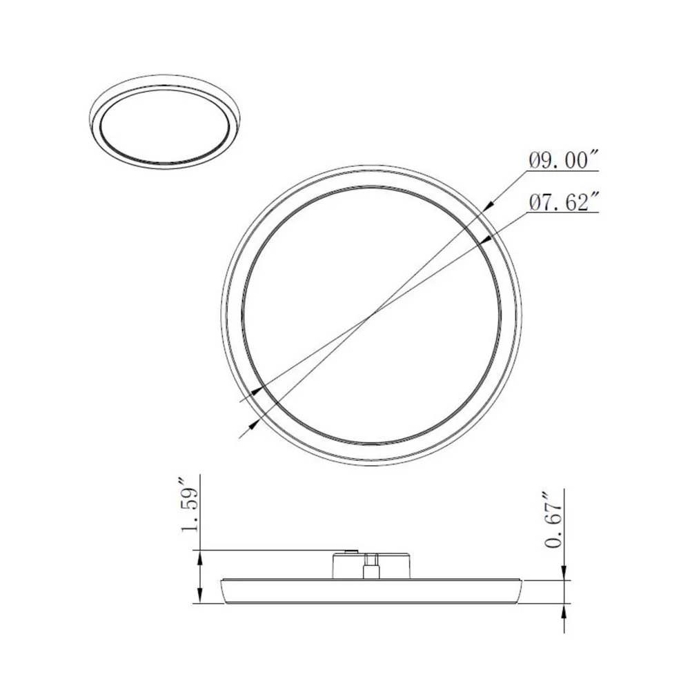 13w 9in. Round LED Flush Mount CCT Selectable with White Finish - Image 5
