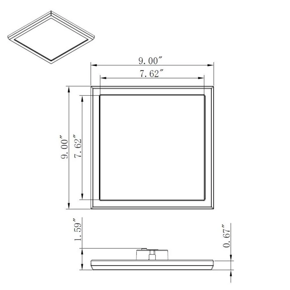 13w 9in. Square LED Flush Mount CCT Selectable with Bronze Finish - Image 5