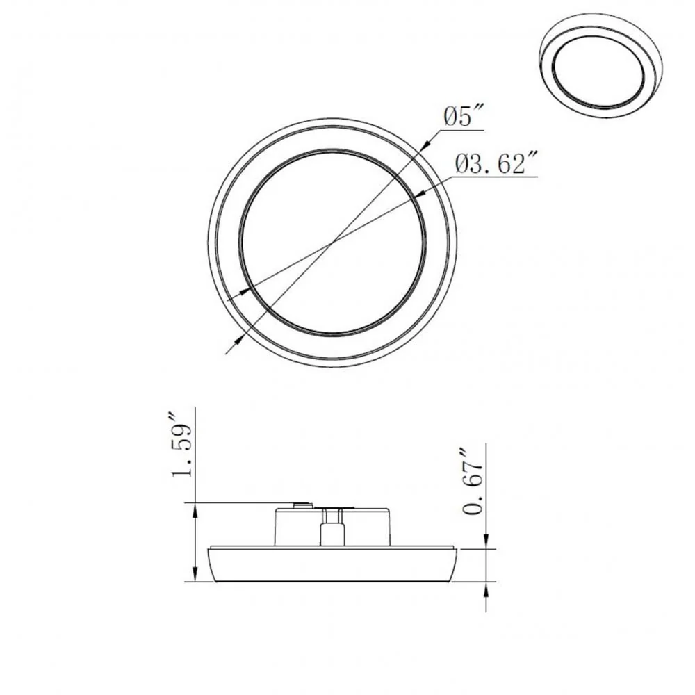9w 5in.  Round LED Flush Mount CCT Selectable with Black Finish - Image 7