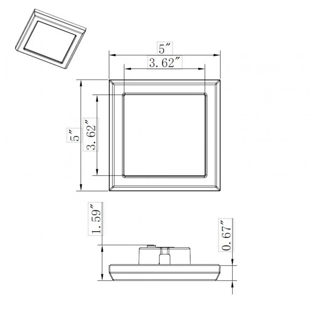 9w 5in. Square LED Flush Mount CCT Selectable with White Finish - Image 5