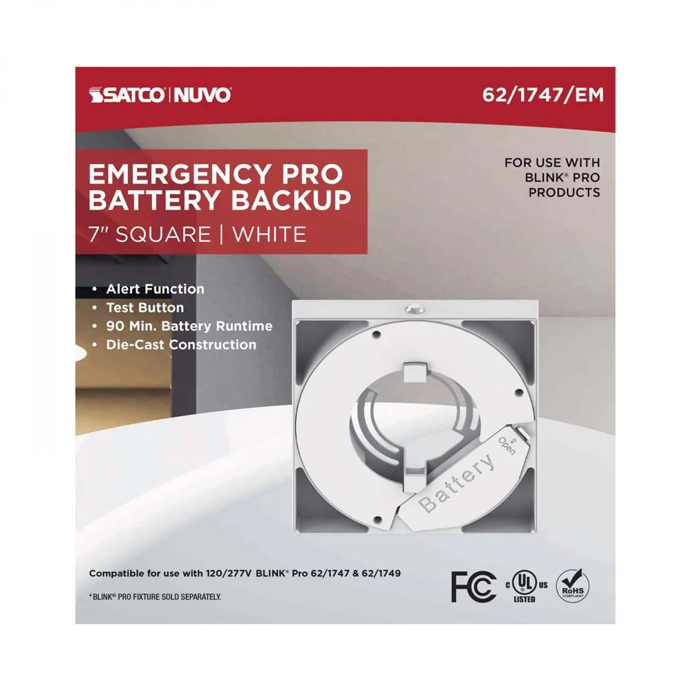 Blink Pro Emergency Battery Backup 7-in Square Shape White Finish - Image 2