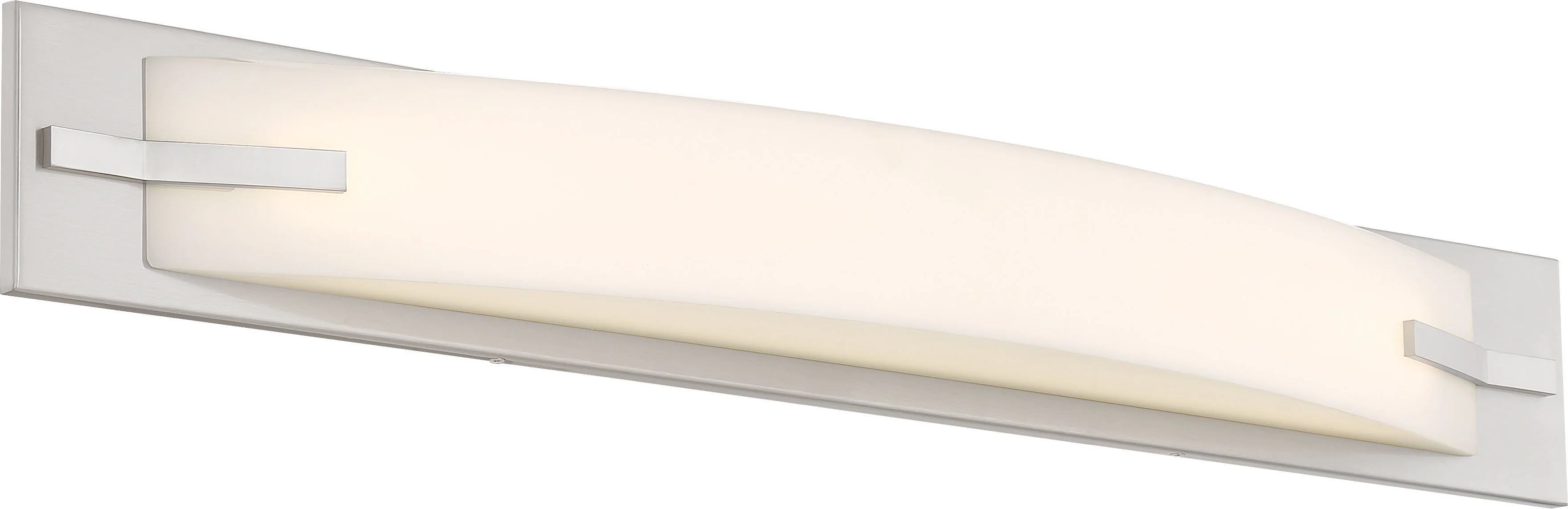 Nuvo Bow 1-Light LED 29" Vanity Fixture w/ Acrylic Lens in Brushed Nickel