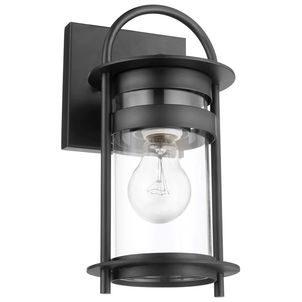 Bracer Small Wall Lantern Matte Black Finish w/ Clear Glass
