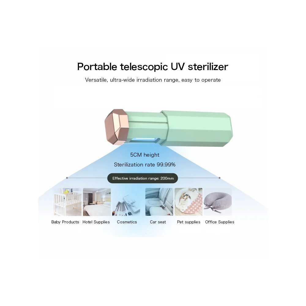 Chargeable Mini UV-C Sanitizer and Disinfection Stick - Pink Finish - Image 5