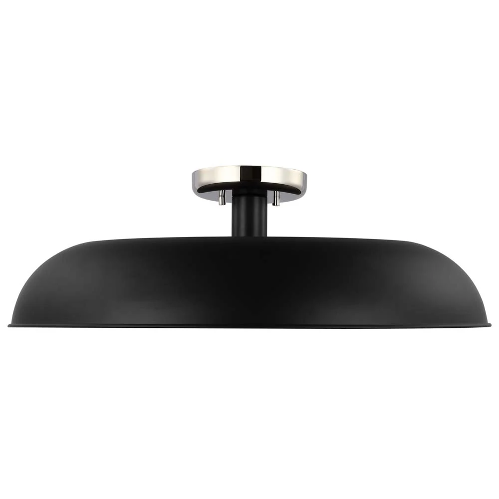 Colony 1-Light Large Semi-Flush Mount Fixture Matte Black