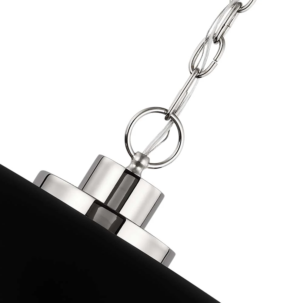 Colony 1-Light Medium Pendant Matte Black with Polished Nickel - Image 3