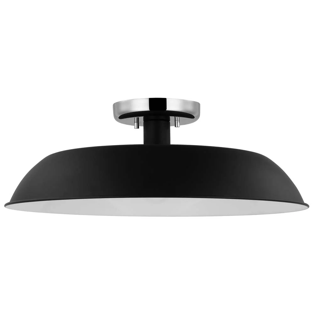 Colony 1-Light Medium Semi-Flush Mount Fixture Matte Black