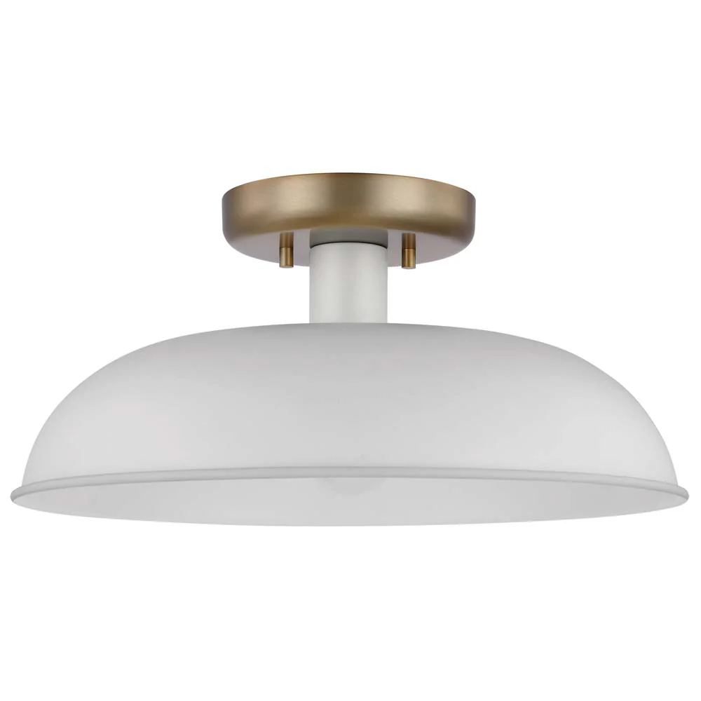 Colony 1-Light Small Semi-Flush Mount Fixture Matte White