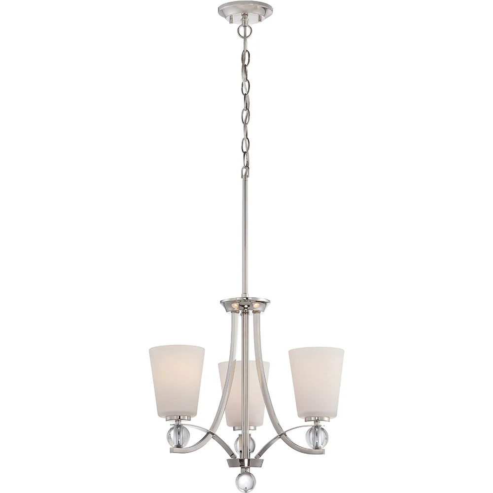 Connie - 3 Light Chandelier w/ Satin White Glass