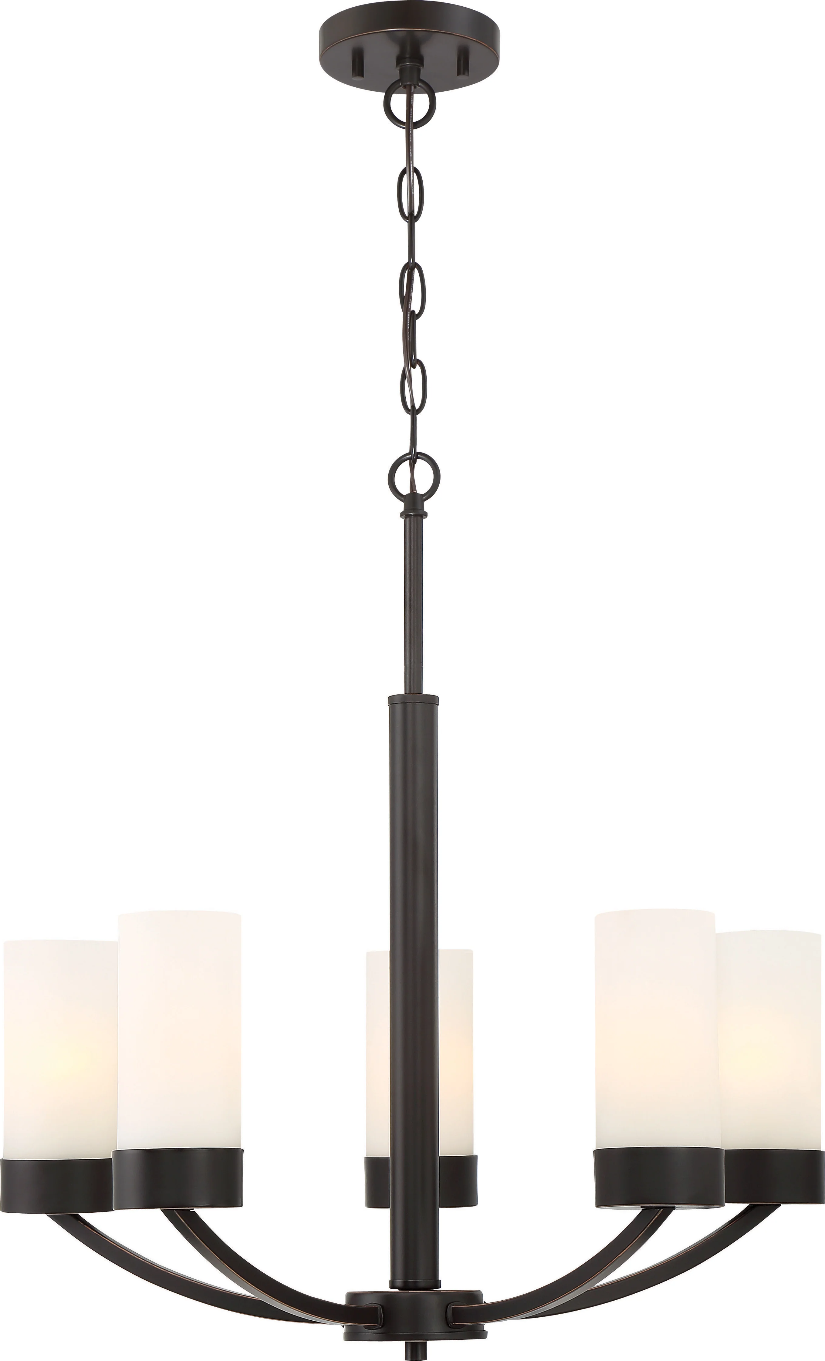 Denver 5-Light Hanging Mounted Chandelier Light Fixture in Mahogany Bronze Finish