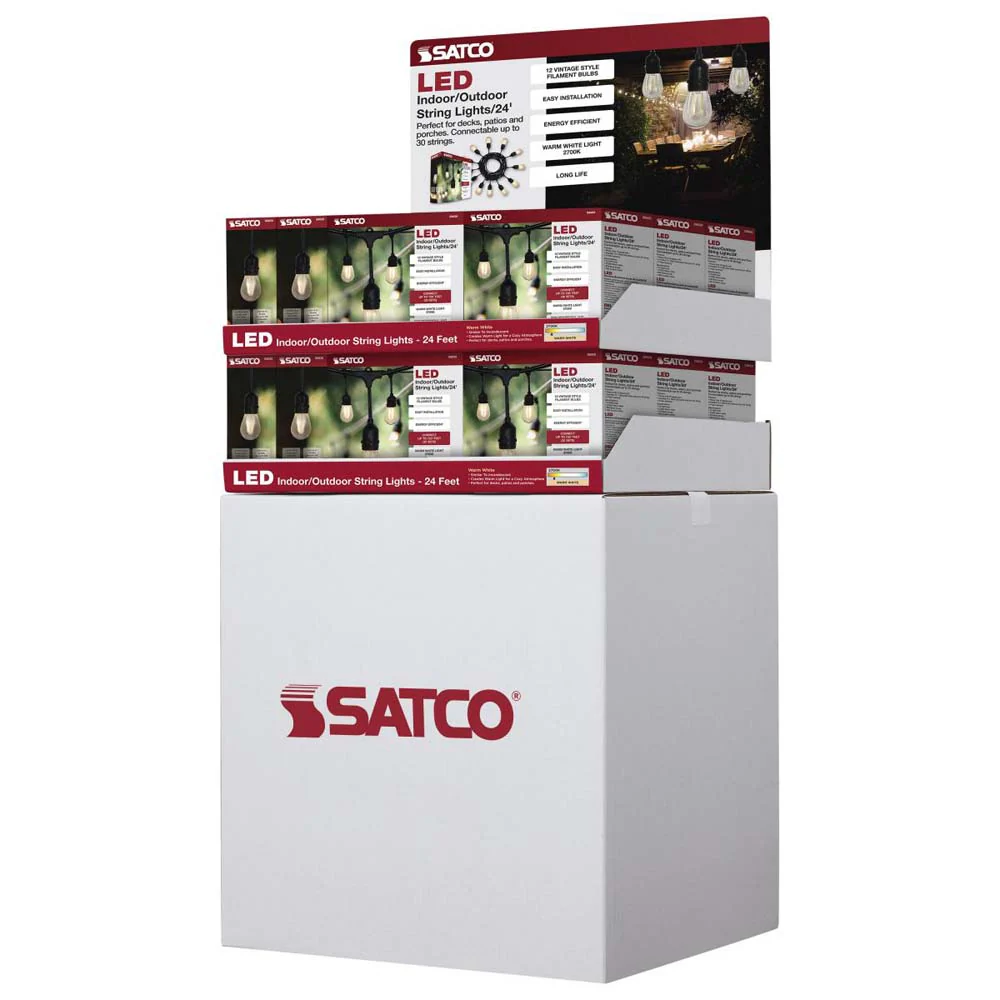 Display Unit Containing 10 pieces of S8020 12w S14 LED 2700K E26 80 CRI