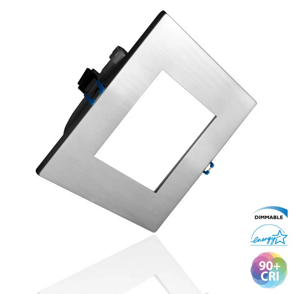 DLE6 Series 6 in. Square Nickel Flat Panel LED Downlight in 2700K