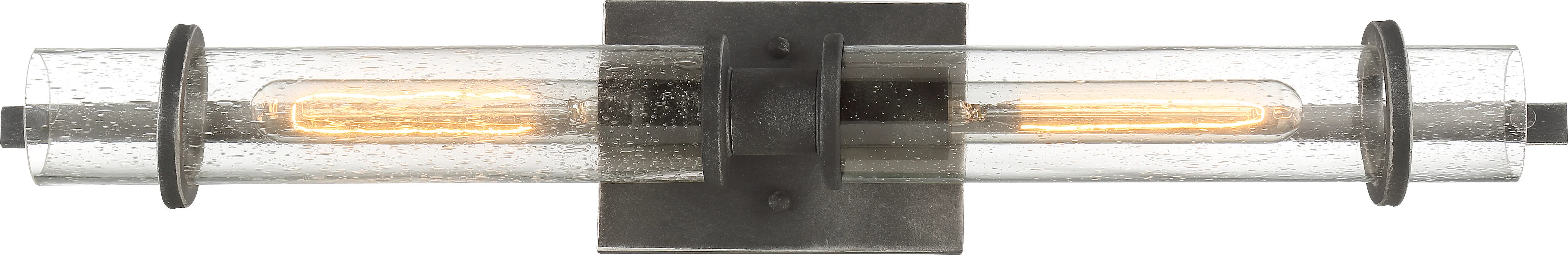 Donzi 2-Light Wall Mounted Vanity & Wall Light Fixture in Iron Black Finish