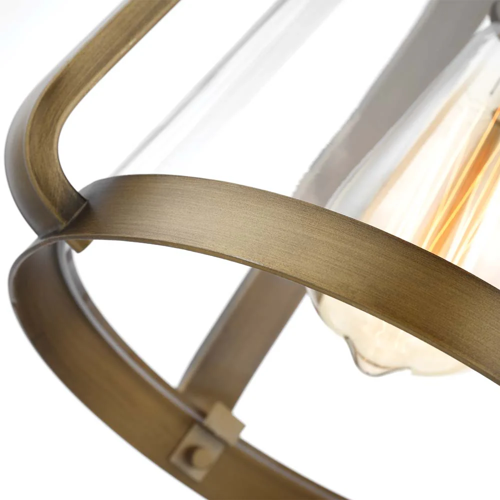 Everett 1-Light 10-in Pendant Natural Brass with Clear Glass - Image 6