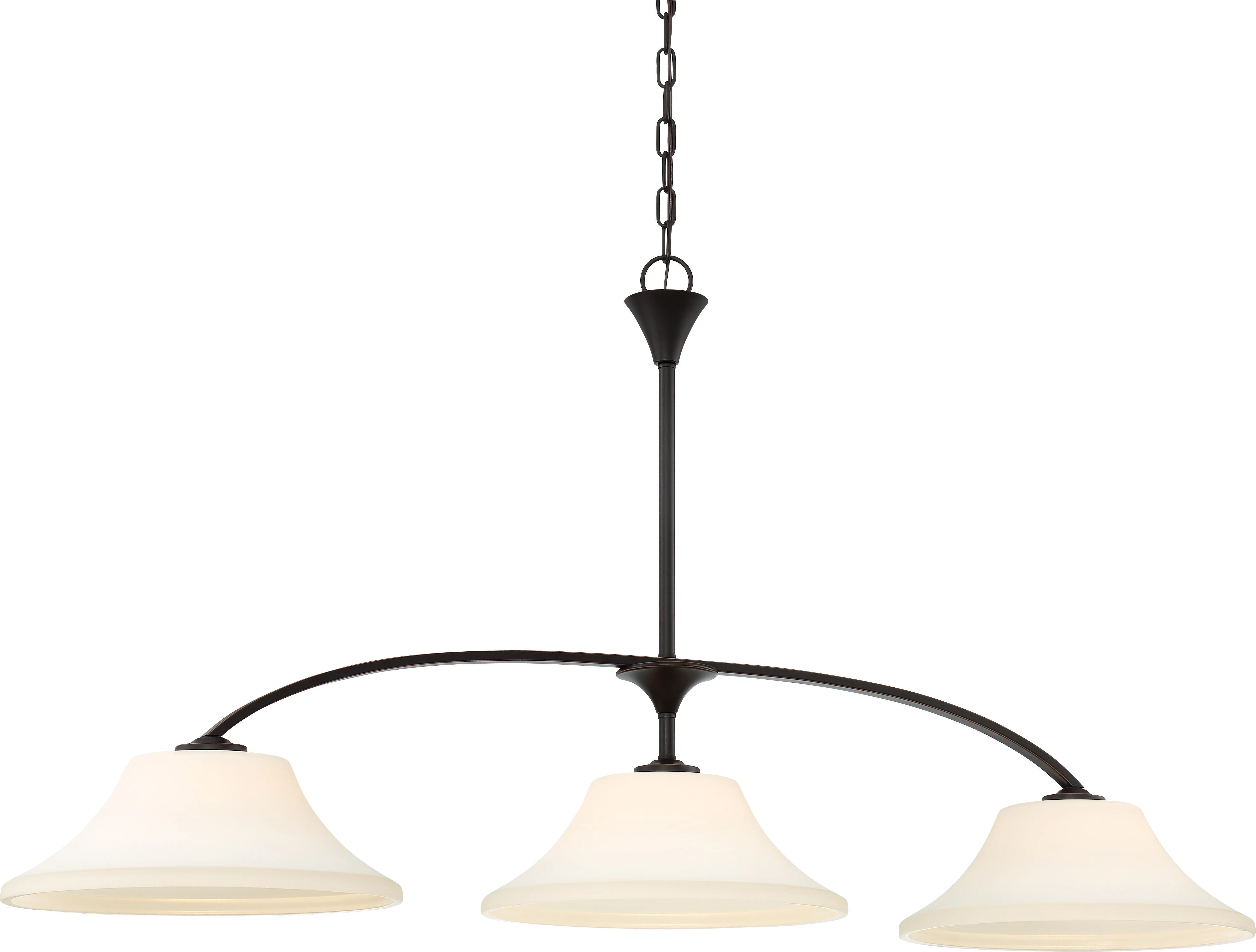 Fawn 3-Light Island Pendant Light Fixture in Mahogany Bronze Finish