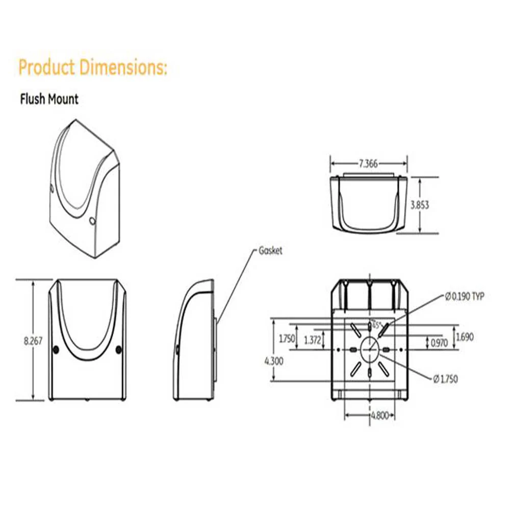 GE EVOLVE 36W LED Wall Pack 5000K 4000Lm Flush Mount - Image 3