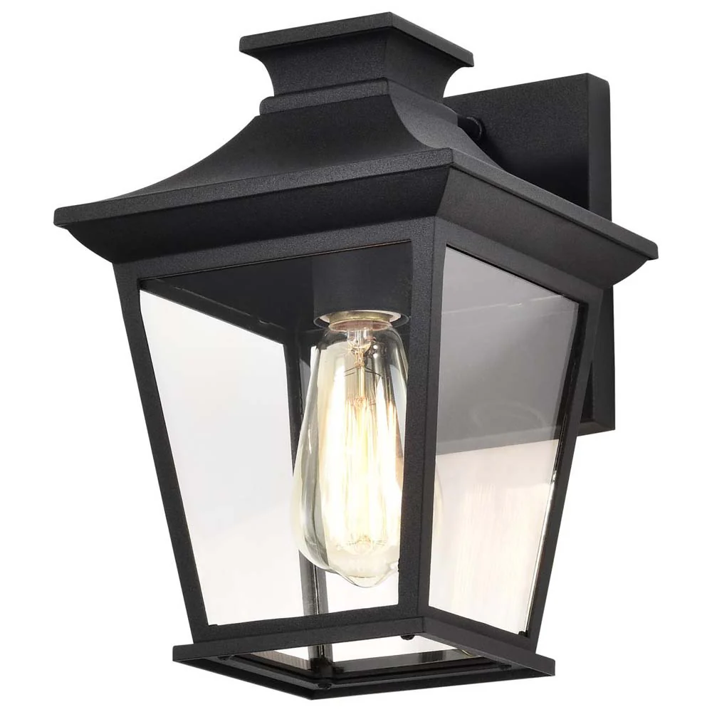 Jasper Outdoor 11-in Wall Light Matte Black Finish w/ Clear Glass 120v