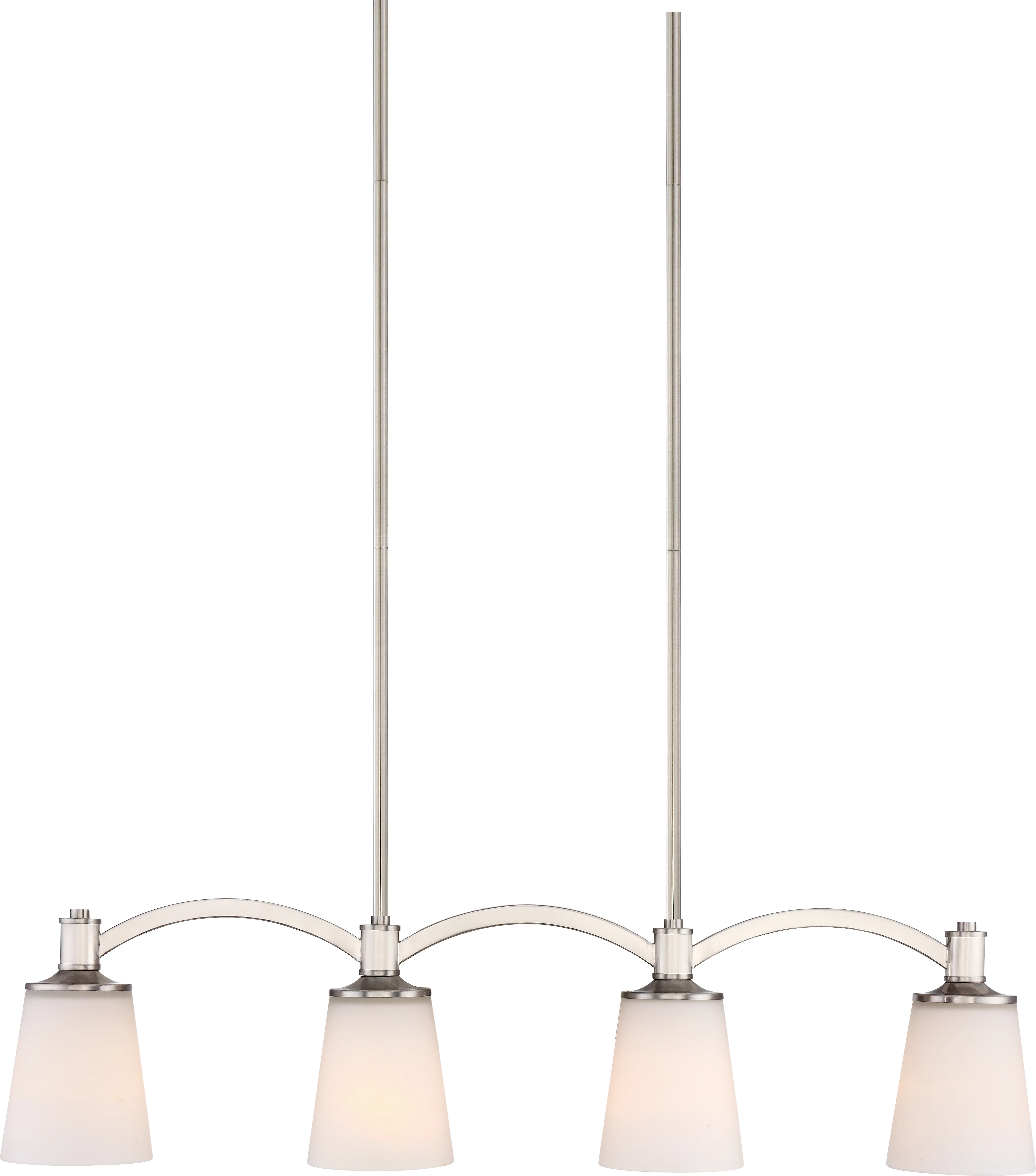 Laguna 4-Light Trestles Mounted Trestle Light Fixture in Brushed Nickel Finish