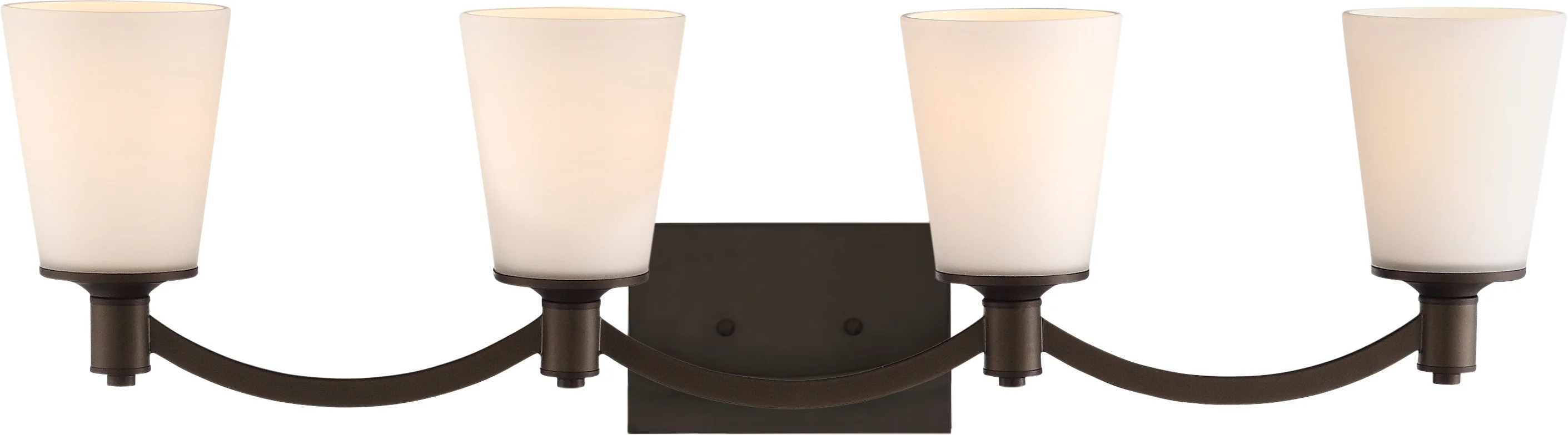 Nuvo Laguna 4-Light Wall Vanity Fixture w/ White Glass in Forest Bronze Finish